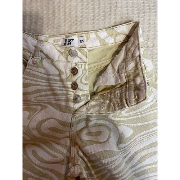 Tiger Mist Sergio Tan & White Swirl Print High Waist Boho Jeans XS - Picture 12 of 15